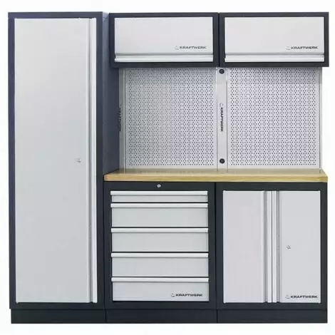 Système De Rangement Modulaire KRAFTWERK Mobilio - 3 éléments - Plan De Travail Multiplex - 3964A 3 Système De Rangement Modulaire KRAFTWERK Mobilio - 3 éléments - Plan De Travail Multiplex - 3964A