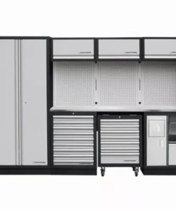 Système De Rangement Modulaire KRAFTWERK Mobilio - 4 éléments - Plan De Travail Inox - 3964DIX