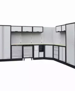 Système De Rangement Modulaire KRAFTWERK Mobilio - 8 éléments - Plan De Travail Multiplex - 3964E