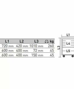 Servante D'atelier Basic Line B117 60/40 KRAFTWERK + 339 Pièces - 102.117.101