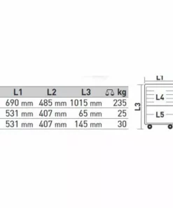Servante D'atelier Pro-Line P407 EVA KRAFTWERK 280 Pièces - 102.400.515